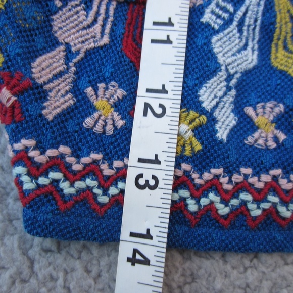 Forever‎ 21 Crotchet Blue Multi Color Bandeau Crop Top Womens S Y2K summer beach - Picture 9 of 12
